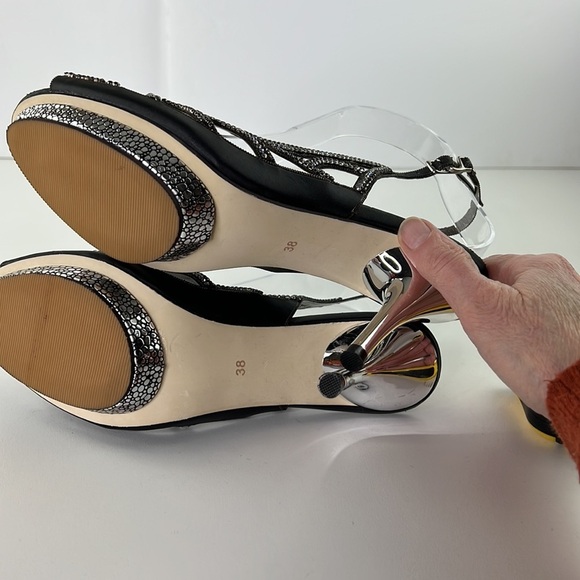 Roviky Black & Silver Rhinestone Sexy Night Out Heels - Picture 9 of 14